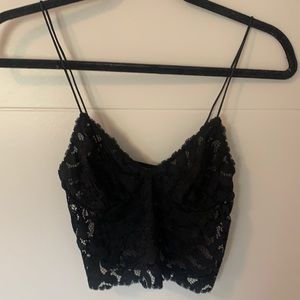 Beautiful black Zara floral lace crop top